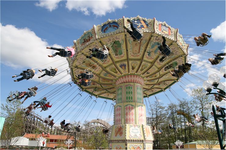 Picture Of Swinging Carousel In Liseberg Sweden